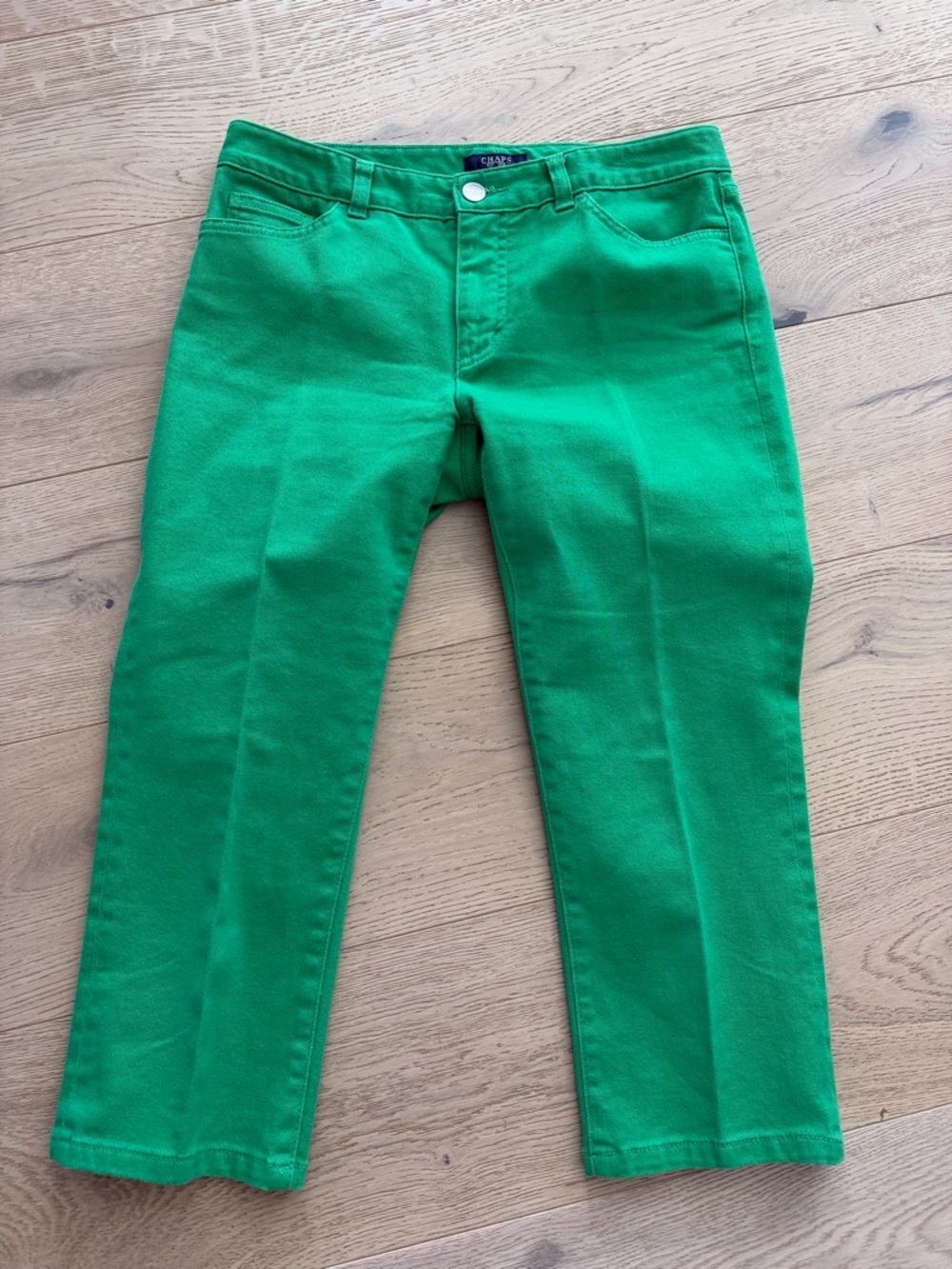 Chaps Women's Capri Jeans Green Slimming Fit Size 6 Preppy Spring Summer